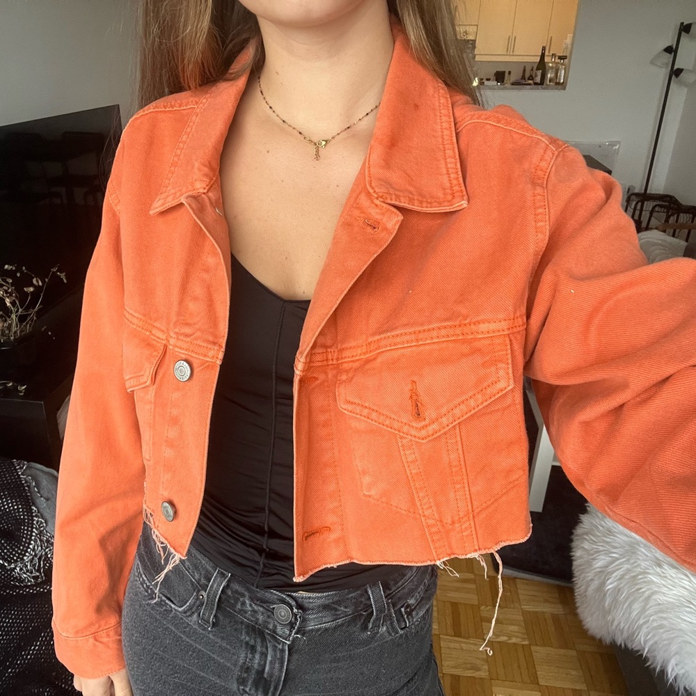 Orange Pull & Bear Jean Jacket size S
